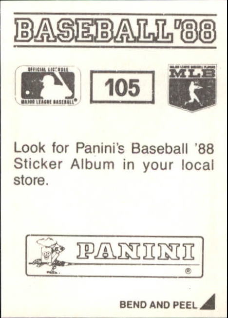 1988 Panini Stickers #105 Frank White back image