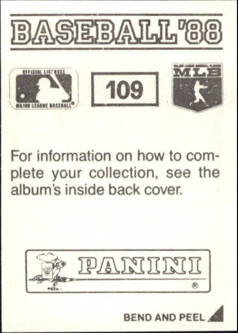 1988 Panini Stickers #109 Angel Salazar back image