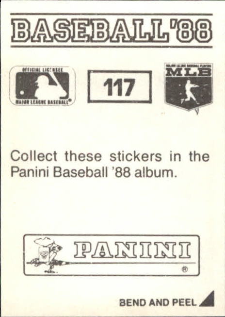 1988 Panini Stickers #117 Juan Nieves back image
