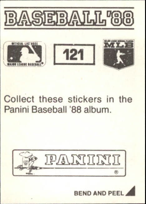 1988 Panini Stickers #121 Greg Brock back image