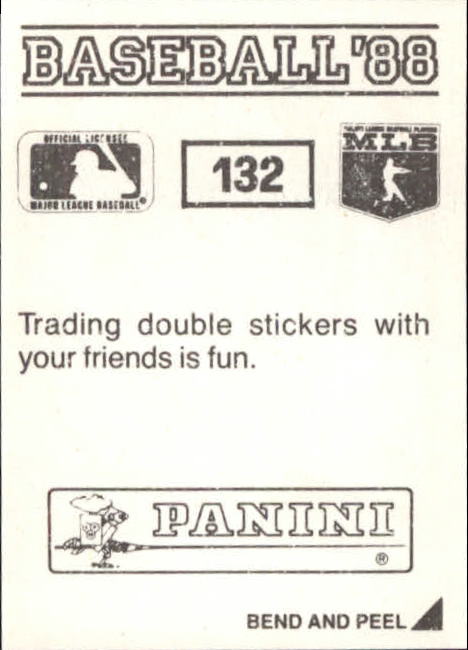 1988 Panini Stickers #132 Bert Blyleven back image