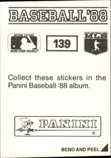1988 Panini Stickers #139 Twins W-L Breakdown/Action photo back image