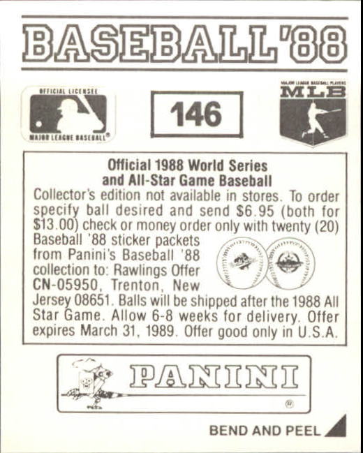 1988 Panini Stickers #146 Team Emblem/New York Yankees back image