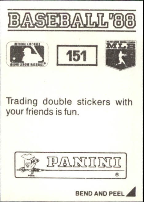 1988 Panini Stickers #151 Rick Cerone back image