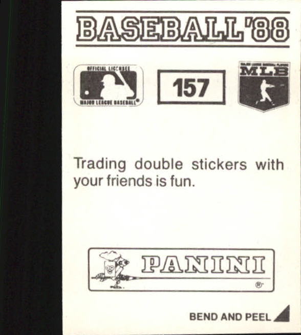 1988 Panini Stickers #157 Wayne Tolleson back image