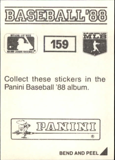 1988 Panini Stickers #159 Dan Pasqua back image