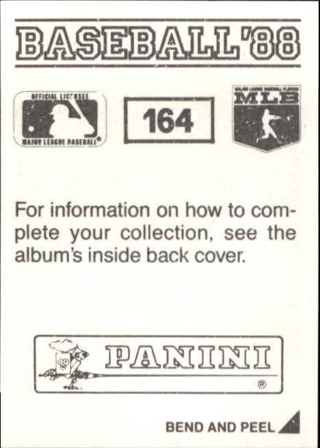 1988 Panini Stickers #164 Dave Stewart back image