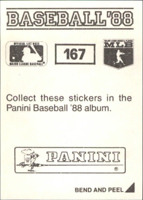 1988 Panini Stickers #167 Mark McGwire back image