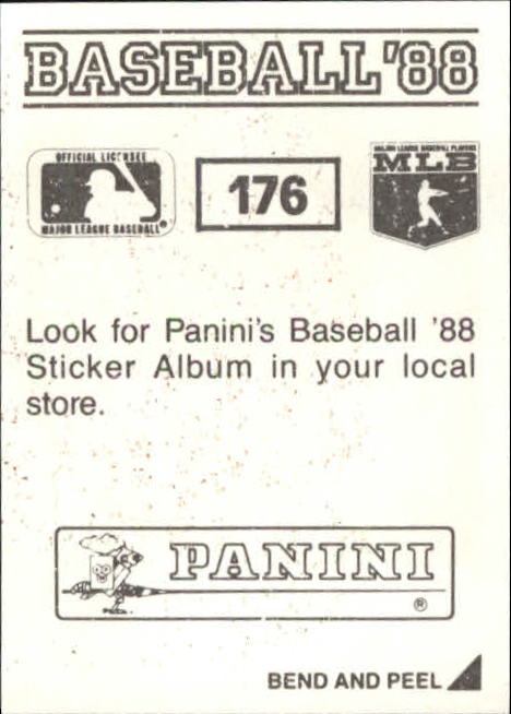 1988 Panini Stickers #176 Dwayne Murphy back image