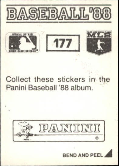 1988 Panini Stickers #177 Luis Polonia back image