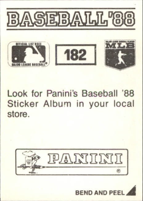 1988 Panini Stickers #182 Edwin Nunez back image
