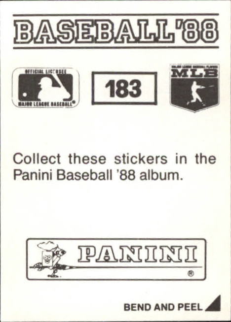 1988 Panini Stickers #183 Scott Bradley back image