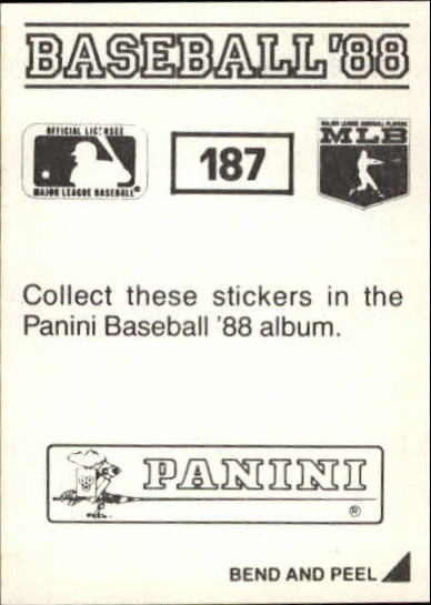 1988 Panini Stickers #187 1987 W-L Breakdown/Jack Howell IA back image
