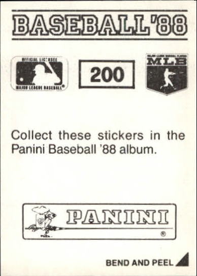 1988 Panini Stickers #200 Pete O'Brien back image
