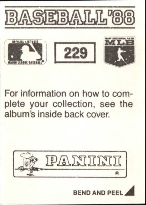 1988 Panini Stickers #229 Bret Saberhagen back image