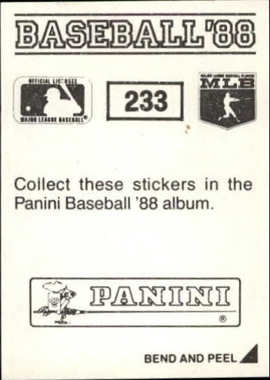1988 Panini Stickers #233 Mike Scott back image