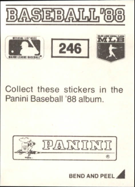 1988 Panini Stickers #246 1987 W-L Breakdown/Jeffrey Leonard IA back image
