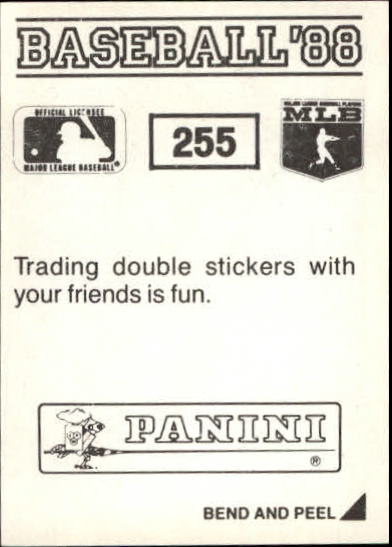 1988 Panini Stickers #255 Jamie Moyer back image