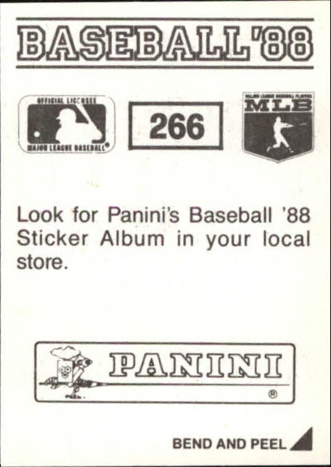 1988 Panini Stickers #266 Dave Martinez back image