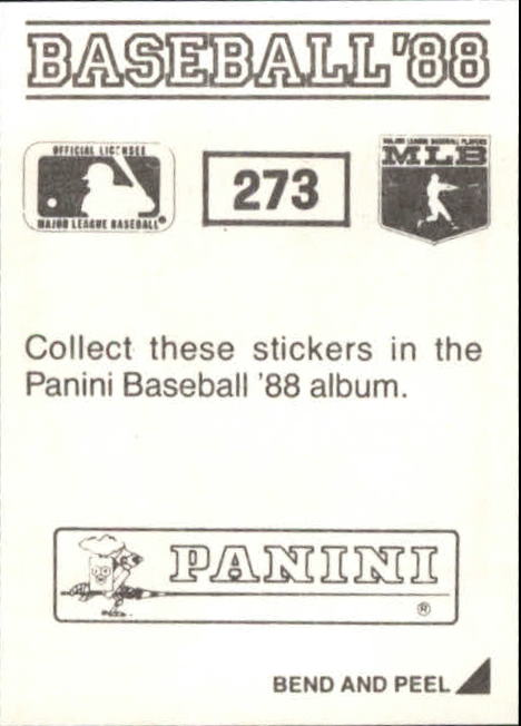 1988 Panini Stickers #273 Bo Diaz back image