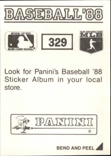 1988 Panini Stickers #329 Casey Candaele back image