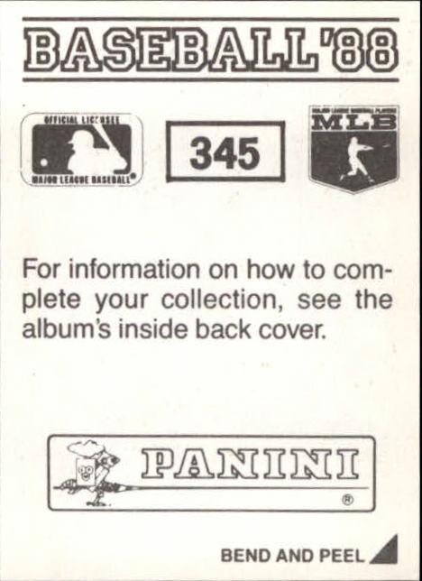 1988 Panini Stickers #345 Lenny Dykstra back image