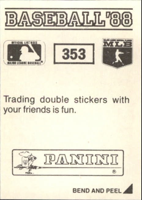 1988 Panini Stickers #353 Bruce Ruffin back image
