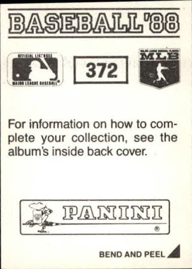 1988 Panini Stickers #372 Bobby Bonilla back image