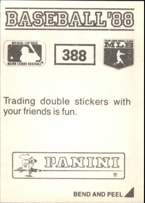 1988 Panini Stickers #388 Jack Clark back image