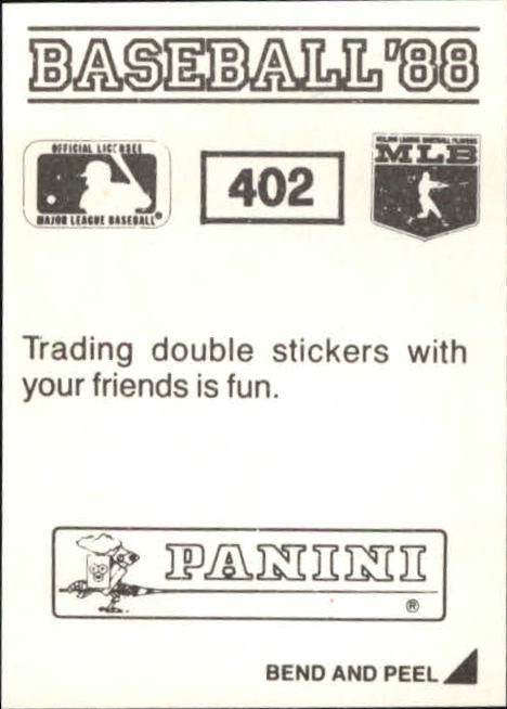 1988 Panini Stickers #402 Benito Santiago back image