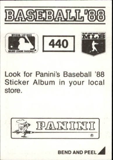 1988 Panini Stickers #440 Steve Bedrosian back image