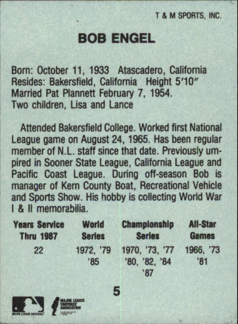 B6497- 1988 T/M Umpires Baseball Card #s 1-64 -You Pick- 15+ FREE US SHIP - Picture 9 of 115