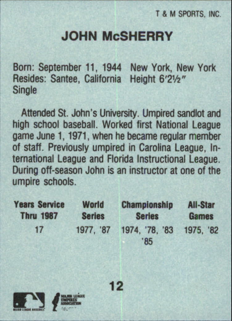 B6497- 1988 T/M Umpires Baseball Card #s 1-64 -You Pick- 15+ FREE US SHIP - Picture 17 of 115