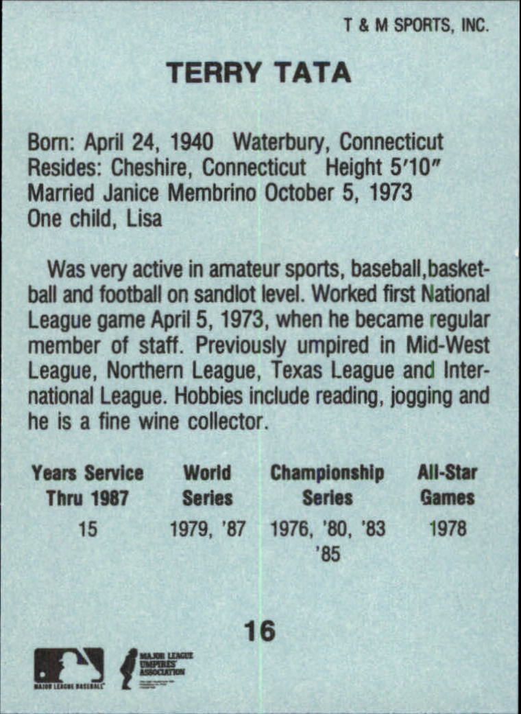 B6497- 1988 T/M Umpires Baseball Card #s 1-64 -You Pick- 15+ FREE US SHIP - Picture 25 of 115
