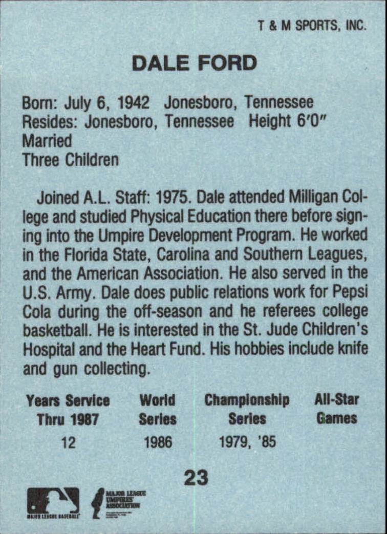 B6497- 1988 T/M Umpires Baseball Card #s 1-64 -You Pick- 15+ FREE US SHIP - Picture 39 of 115