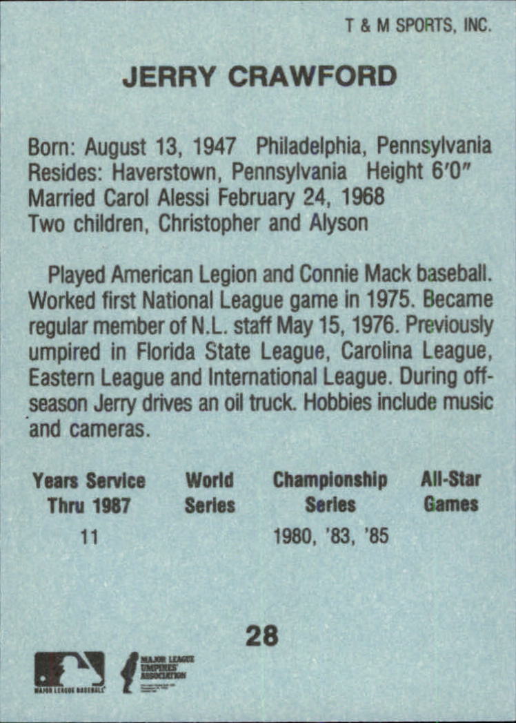 B6497- 1988 T/M Umpires Baseball Card #s 1-64 -You Pick- 15+ FREE US SHIP - Picture 45 of 115