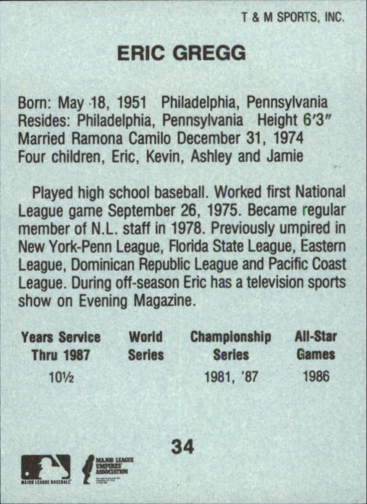 B6497- 1988 T/M Umpires Baseball Card #s 1-64 -You Pick- 15+ FREE US SHIP - Picture 57 of 115