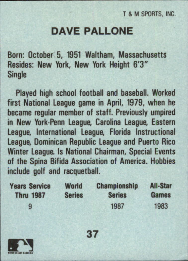 B6497- 1988 T/M Umpires Baseball Card #s 1-64 -You Pick- 15+ FREE US SHIP - Picture 61 of 115