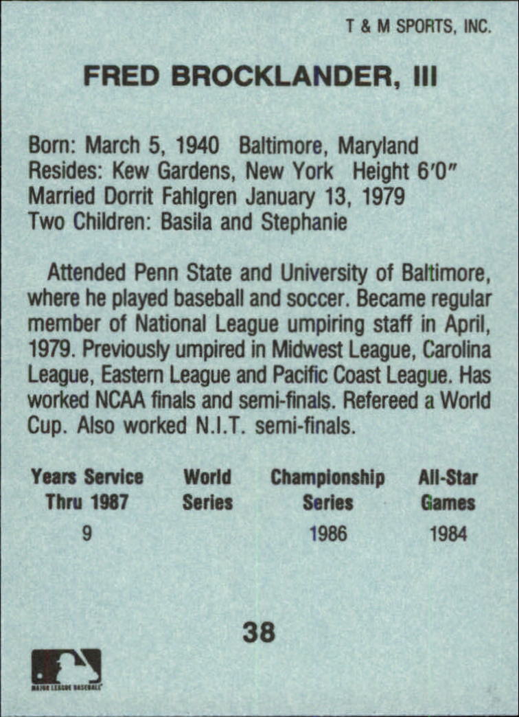 B6497- 1988 T/M Umpires Baseball Card #s 1-64 -You Pick- 15+ FREE US SHIP - Picture 63 of 115