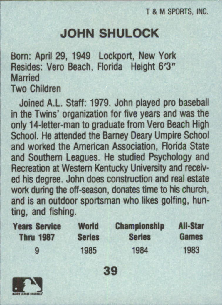 B6497- 1988 T/M Umpires Baseball Card #s 1-64 -You Pick- 15+ FREE US SHIP - Picture 65 of 115