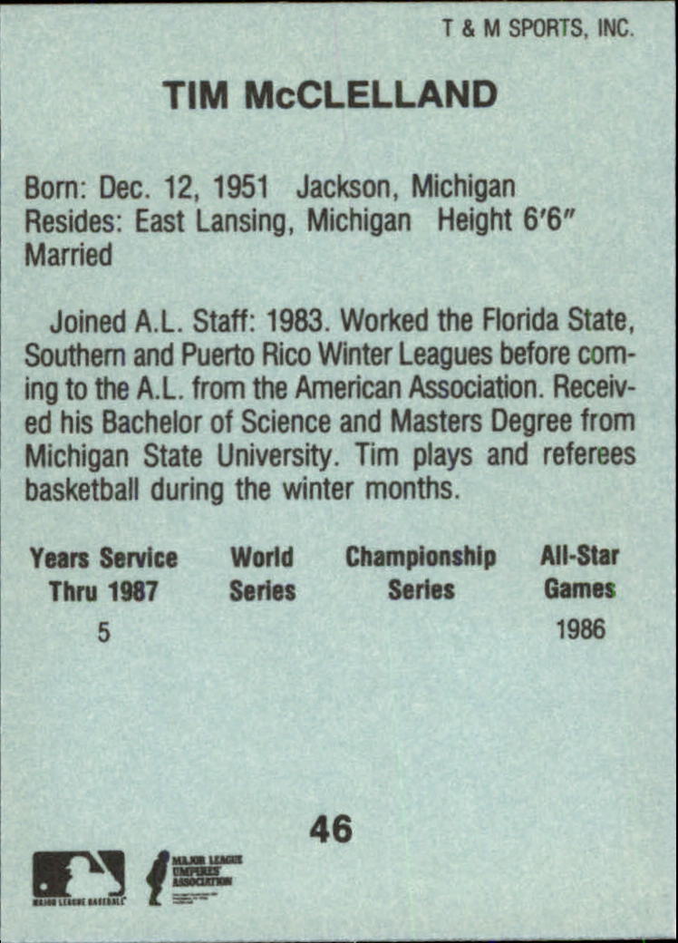 B6497- 1988 T/M Umpires Baseball Card #s 1-64 -You Pick- 15+ FREE US SHIP - Picture 79 of 115