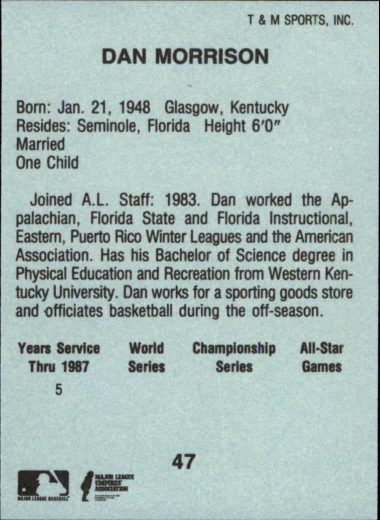 B6497- 1988 T/M Umpires Baseball Card #s 1-64 -You Pick- 15+ FREE US SHIP - Picture 81 of 115