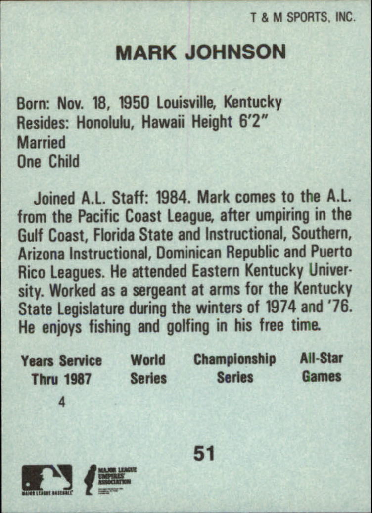 B6497- 1988 T/M Umpires Baseball Card #s 1-64 -You Pick- 15+ FREE US SHIP - Picture 89 of 115