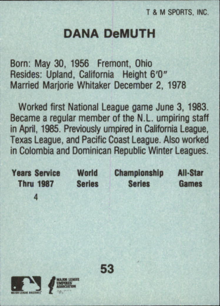 B6497- 1988 T/M Umpires Baseball Card #s 1-64 -You Pick- 15+ FREE US SHIP - Picture 93 of 115