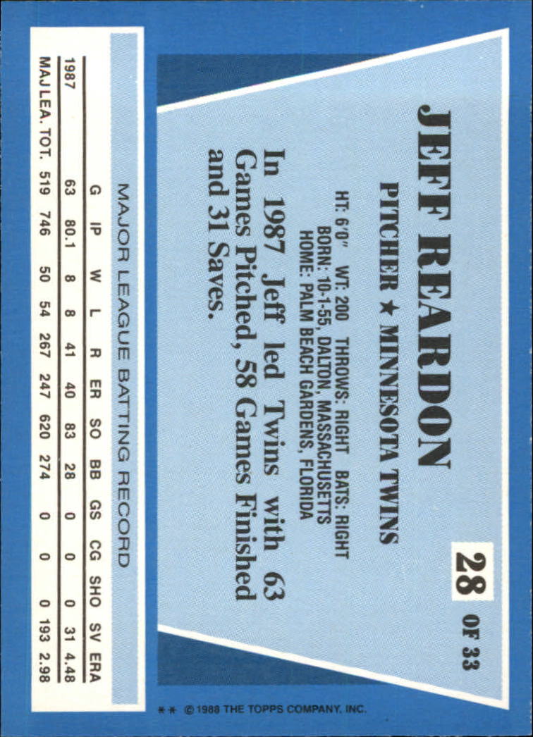 A8340- 1988 Topps Rite-Aid Team Mvp's BB # S 1-33 -du Pick- 15 + Gratis US - Bild 33 von 43