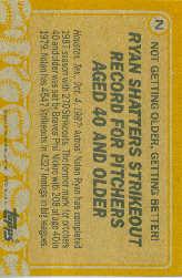 1988 Topps Wax Box Cards #N Nolan Ryan back image