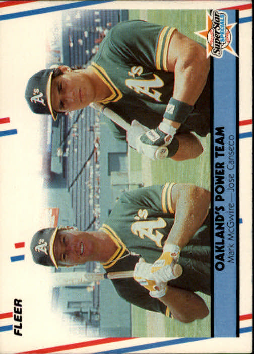 1988 Fleer #624 Mark McGwire/Jose Canseco
