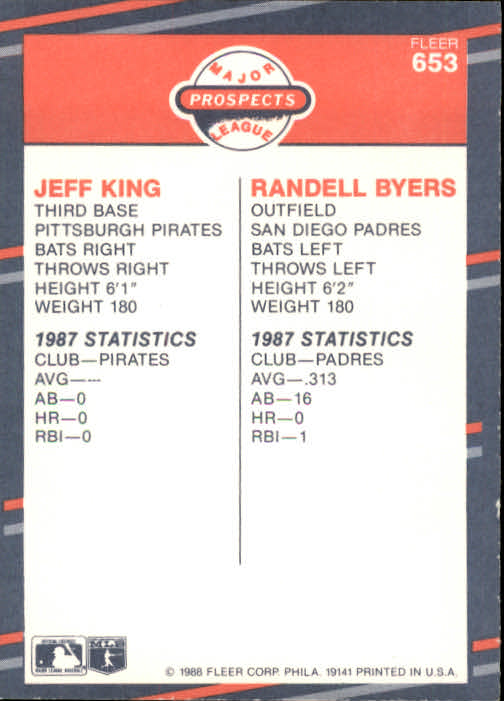 A0385- 1988 Fleer Baseball Cards 496-660 +Inserts -You Pick- 15+ FREE US SHIP - Picture 303 of 315