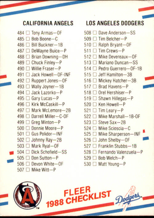 A0385- 1988 Fleer Baseball Cards 496-660 +Inserts -You Pick- 15+ FREE US SHIP - Picture 313 of 315