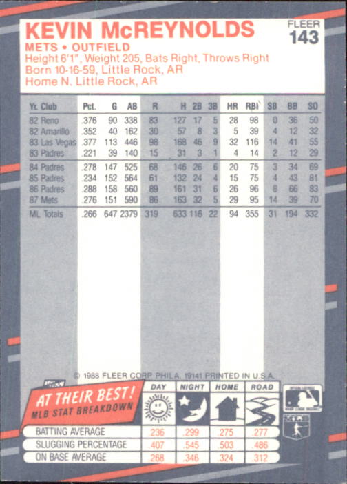 B2232- 1988 Fleer Glossy Baseball Card #s 1-250 -You Pick- 15+ FREE US SHIP - Picture 275 of 482